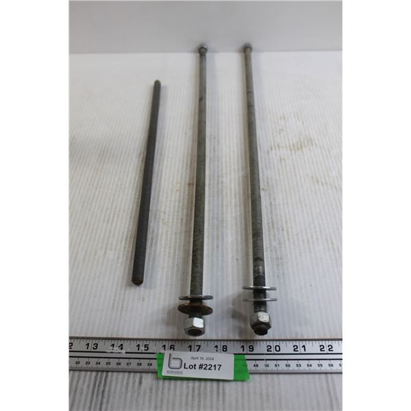 (3) 1/2" Threaded Steel Rods - (2) 24", (1) 16 1/2"