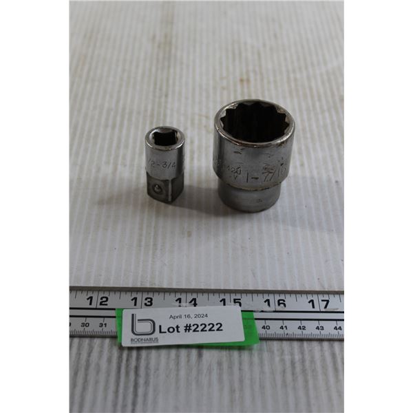 1 3/4"-1 7/16" Socket, 1/2"-3/4" Adapter