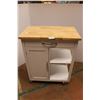 Image 1 : *Wheeled Wooden Kitchen Utility Counter - 17" x 29" x 36" High