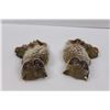 Image 4 : Vintage Plaster Owl Wall Hangings (2 pr) - Dirty Few Chips