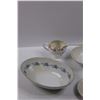 Image 3 : (6) Floral Towne House Fine China Bowls, Gravy Boat, Cream Pitcher, Swirl China Saucer, China 384 Se