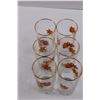 Image 4 : (6) Tiger Lily (Prairie Lily) Glasses w/Gold Rim