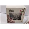 Image 2 : (5 pc) Romance Rose Bowl Set (NIB) & Century Serving Platter w/Pie Server (Appears NIB)