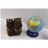Image 4 : Owl & Globe Coin Bank, Decorative Candle, Plastic Toy Sombrero & Bunny Mailman