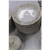 Image 3 : Towne House Fine China Dinnerware Set - (5) Large Plates, (10) Tea Cups, (14) Saucers )Some Chipping
