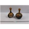 Image 1 : (2) Vintage Leather Covered Duck & Ship Inspired Liquor Decanters - Made in Italy