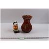 Image 1 : Sheewai Art Pottery Vase w/Sand & Snoopy Coin Bank