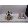 Image 1 : Elegance Silver Plated on Brass Tea Set & Community Royal Grandeur Silver Plated Flatware Set (NIB)