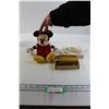 Image 1 : Minnie Mouse Plush, Mickey Mouse Picture Printing Set - As Is