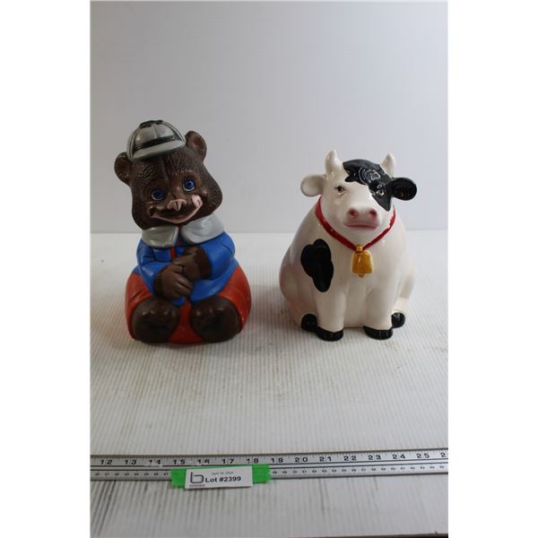 (2) Animal Cookie Jars - Both As Is