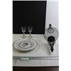 Image 1 : 25th Anniversary Plate and (2) Glasses, Black Hanging Decoration