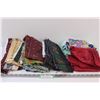 Image 1 : Large Lot of Cotton Blend Material pieces, sateen, and large sheet High thread count Cotton