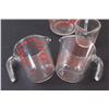 Image 2 : (4) Vintage Glass Measuring Cups: 2 - Fire King 4 Cups & 1 Cup; 2 Pyrex both 2 Cups