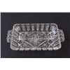 Image 2 : (2) Cut Glass Divided Tidbit Serving Tray and Silver Tone Handled Round server