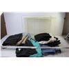 Image 1 : Plastic Tote - (7) Pair of Ladies Jeans/Slacks - (3) Pair of Shorts (sizes 10 - 12 - 14)
