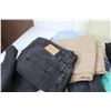 Image 2 : Plastic Tote - (7) Pair of Ladies Jeans/Slacks - (3) Pair of Shorts (sizes 10 - 12 - 14)