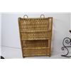 Image 3 : Vintage Wicker Spice Rack - Vintage Kettle on Stand - Carved Dish