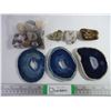 Image 1 : (3) Pieces of Agate, Polished Rock,(2) Pieces of Quartz, Bag of Assorted Rocks