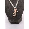 Image 2 : 20" Steel Necklace w/ Gecko Pendant - Display Bust NOT Included