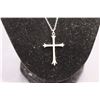 Image 1 : Sterling Silver Cross w/ 18" Chain - Display Bust NOT Included (Unauthenticated)