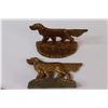 Image 2 : (2) Cast Iron Gold painted Irish Setter small book ends