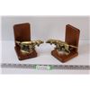 Image 1 : (2) Pair Wood and Bronze Irish Setter Book ends