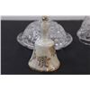 Image 3 : (4) Lot of Cut Glass and Porcelain Bell: 2 Piece Butter Dish; Pear shaped Cover; Stopper