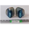 Image 1 : (2) Blue White Agate cut & polished Bookends - from Brazil