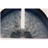 Image 4 : (2) Blue Crystal Agate cut & polished Bookends - from Brazil