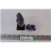 Image 1 : (2) Amethyst Agate on Pedestal - 5" tall; Bag of 6 small pieces of Blue agate