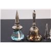 Image 2 : (5) Lot of Wine Bottle stoppers; Glass Salt and Pepper shakers; Metal Bell made in England