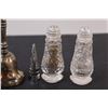 Image 3 : (5) Lot of Wine Bottle stoppers; Glass Salt and Pepper shakers; Metal Bell made in England