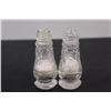 Image 2 : (3) Square Covered Glass Candy Dish; 2 - Glass Salt Shakers