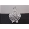 Image 3 : (3) Square Covered Glass Candy Dish; 2 - Glass Salt Shakers