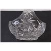 Image 2 : Medium Large sized Crystal Cut Glass Pinwheel pattern Handled Basket - 9" x 9"