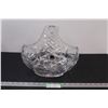 Image 1 : Veritable Genuine Lead crystal Large Basket Pinwheel Pattern has Foil sticker - 11" Long x 10 1/2" T