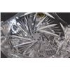 Image 3 : Veritable Genuine Lead crystal Large Basket Pinwheel Pattern has Foil sticker - 11" Long x 10 1/2" T
