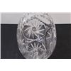 Image 4 : Veritable Genuine Lead crystal Large Basket Pinwheel Pattern has Foil sticker - 11" Long x 10 1/2" T