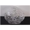Image 5 : Veritable Genuine Lead crystal Large Basket Pinwheel Pattern has Foil sticker - 11" Long x 10 1/2" T