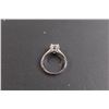 Image 3 : 14k White Gold Moissanite Ring - Size 7.5