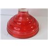Image 2 : Eagle - Red & Clear Glass Oil Lamp w/Chimney