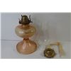 Image 5 : White Flame Light Company - Pinkish/Orange Glass w/Chimney - Eagle Burner (unused)
