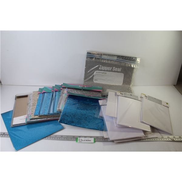 Assorted Faux Leather Crafting Paper - (7) Linen Card Stock Packages (NIB)