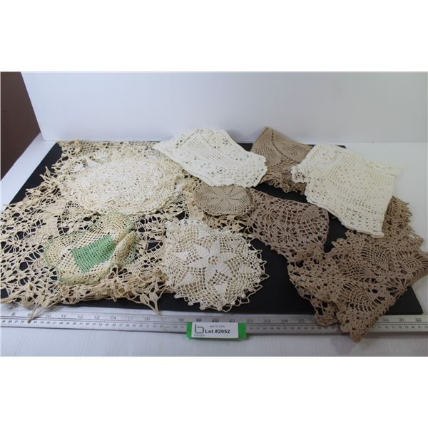 Assortment of Small Doilies - Crochet Table Runner