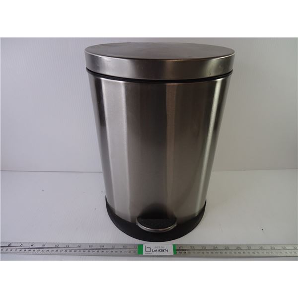 15" Tall Metal Step On Flip Open Waste Container