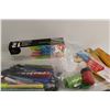 Image 4 : Lot of Assorted School Supplies - Pens, Rulers, Markers, Sharpeners