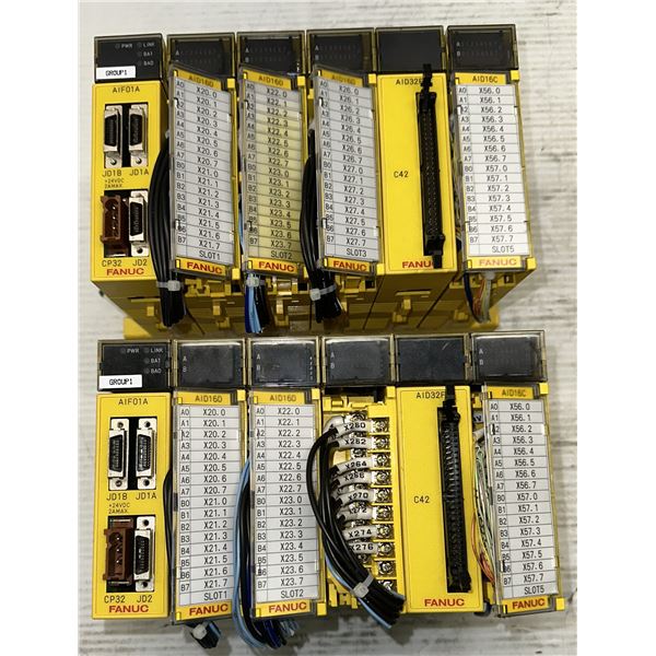 Lot of (2) Fanuc #A03B-0819-C002 ABU05A Racks w/Modules as Pictured