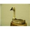 Image 2 : 9" tall bone and baleen Canadian goose sitting on bone nest carved by Aningayou from Savoonga, AK # 
