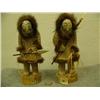 Image 1 : Lot of 2 whale bone hunters by Michael Scott 9" tall