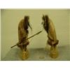 Image 4 : Lot of 2 whale bone hunters by Michael Scott 9" tall